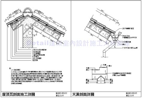 天溝詳圖|屋頂施工細部圖【Detail建築室內設計屋頂施工細部圖。